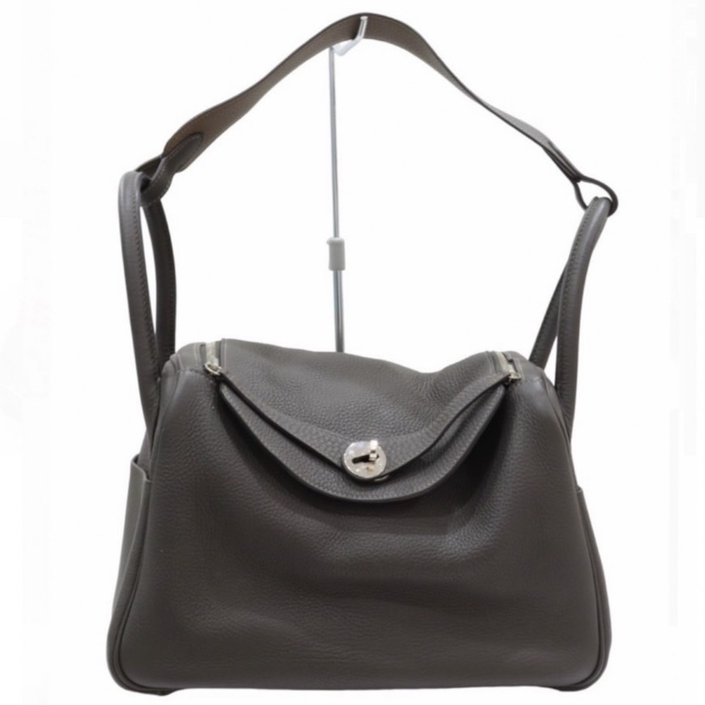 Hermes Lindy 30 Taurillon Clemence Etain 2WAY Handbag